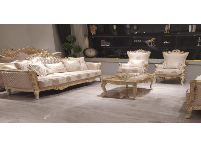 Sofa Armchair Sofas Sofa set 3+1+1 Seater Suite Luxury Baroque Living room new