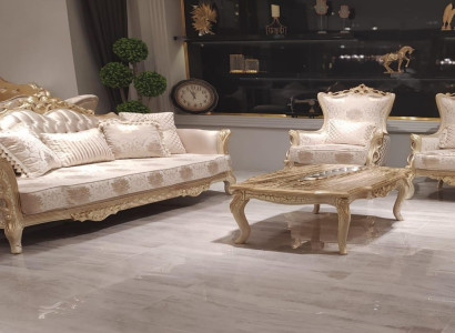 Sofa Armchair Sofas Sofa set 3+1+1 Seater Suite Luxury Baroque Living room new