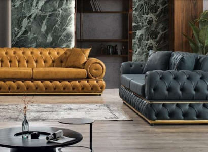 Suite Luxury Chesterfield Sofa set 3+3 Seater Sofa Armchair Sofas Leather 2pcs