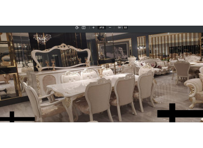 Set 8x Chairs Dining room chair Chair Set Wood Luxury Dining room Style Baroque Group