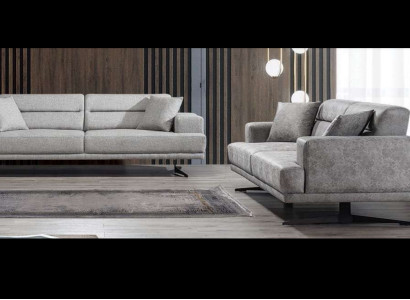 Sofa set 3+3 Seater Suite Sofa Sofas Leather Upholstery Design Seat Modern