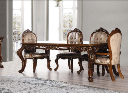 Luxury Dining room Dining table Chair Group Suite Set Wood Table Tables 5pcs. sets