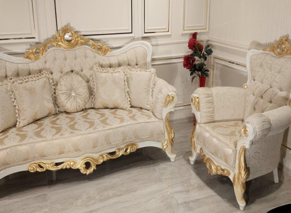 Luxury Group Sofa set 3+1 Seater Suite Fabric Sofa Sofas Armchair Baroque new
