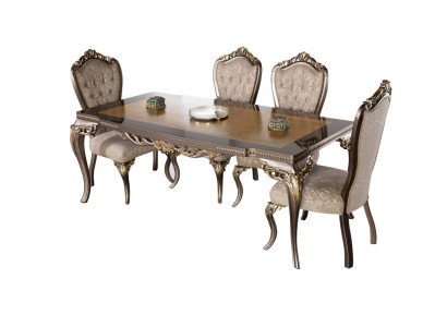 Dining room Dining table Chair Set Group Suite Table Tables Suite Luxury 5-piece.