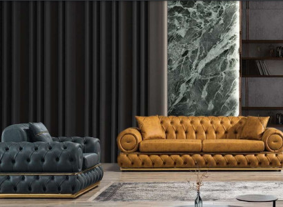 Luxury Chesterfield Sofa set 3+1 Seater Suite Sofa Armchair Sofas Upholstery