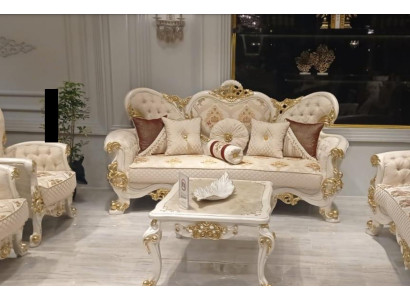 Three Seater Sofa 3 Seat Sofa Sofas Baroque Rococo Seat Fabric Style Baroque Furniture