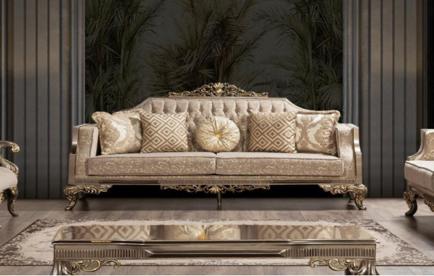 Three Seater Sofa 3 Seater Sofa Sofas Fabric Baroque Rococo Couch Design Living room
