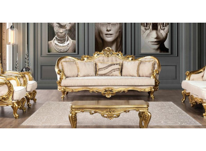 Sofa 3 Seater Fabric Three Seater Sofas Luxury Living room Baroque Style Couch Baroque new