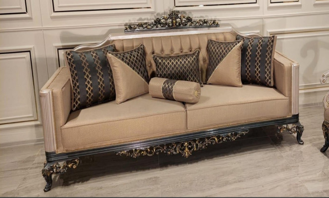 Three Seater Sofa 3 Seater Baroque Rococo Sofa Sofas Armchair Fabric Couch Furniture new