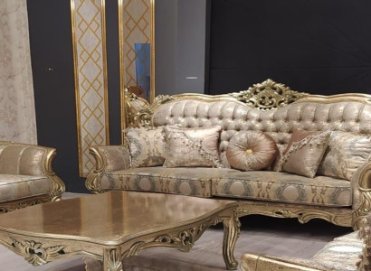 Classic r Three Seater Sofa 3 Seater Sofas Fabric Style Baroque Living room Seat new