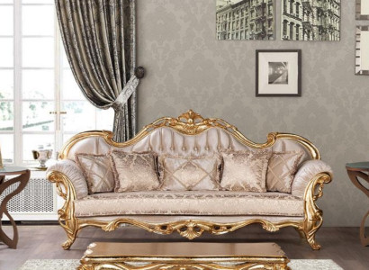 Seat Three Seater Sofa 3 Seater Sofa Sofas Couches Fabric Style Baroque Rococo Furniture