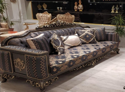 Sofa 3 Seater Furniture Fabric Three Seater Sofas Luxury Living room Baroque Style 3er new