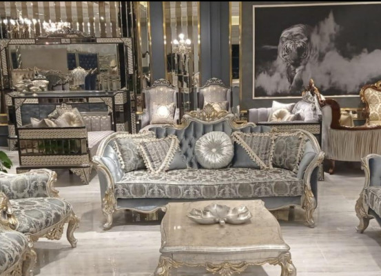 Three Seater Sofa 3 Seat Couch Furniture Classic Sofas Fabric Style Baroque Rococo new