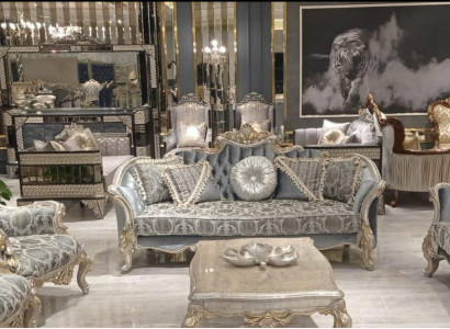 Three Seater Sofa 3 Seat Couch Furniture Classic Sofas Fabric Style Baroque Rococo new