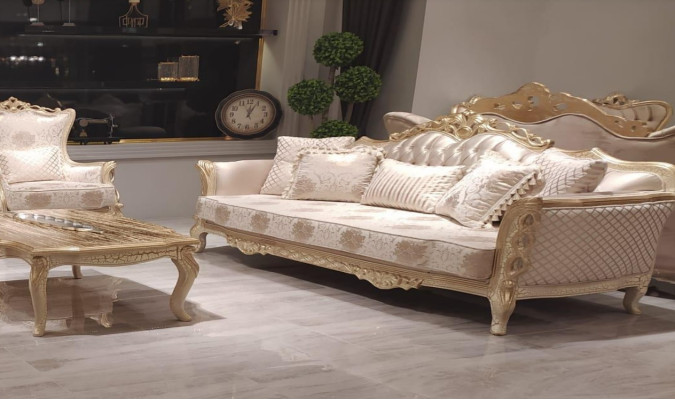 Classic r Three Seater Sofa 3 Seat Sofas Couch Fabric Style Baroque Furniture Rococo