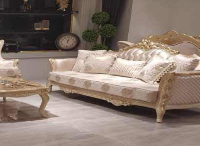 Classic r Three Seater Sofa 3 Seat Sofas Couch Fabric Style Baroque Furniture Rococo
