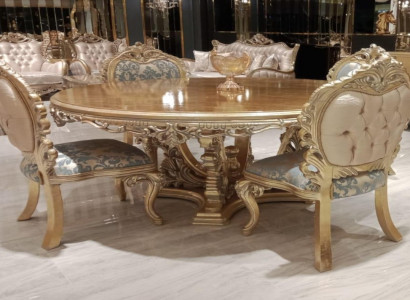 Round Dining table Dining room table Dining room Tables Table Baroque Dining Luxury Furniture Wood