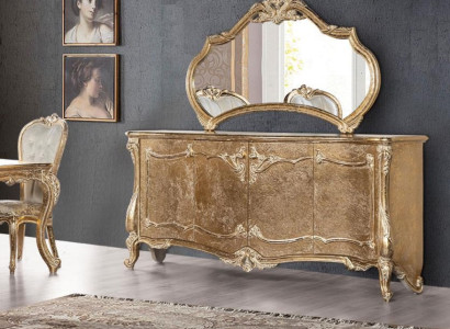 Set Chest of drawers with Mirror Suite Chests of drawers Wood Group Sideboard Furniture Baroque
