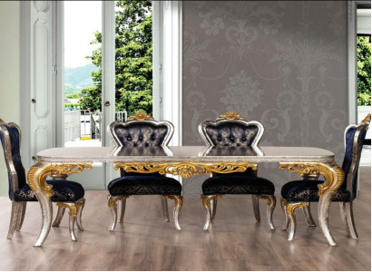 Table Dining table Dining room table Dining room Wood Tables Baroque Dining Luxury Furniture new