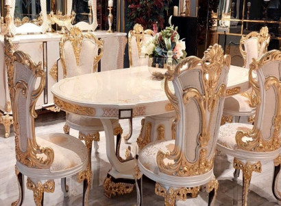 Table Luxury Dining room table Dining table Dining room Wood Tables Baroque Dining Furniture new