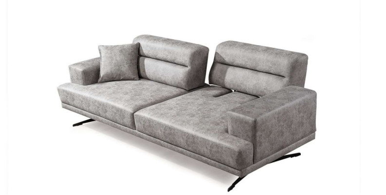 Sofa 3 Seater Sofas Leather Three Seater Seat Upholstery Design Living room Modern Gray