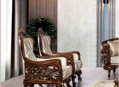 Armchair Wing Chair Luxury Fabric Seat Design Upholstery Baroque Textile Single Seater new