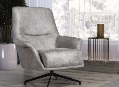 Armchair Design Couch Sofa Relax Leather Lounge Club Seater Luxury Seat Gray Modern