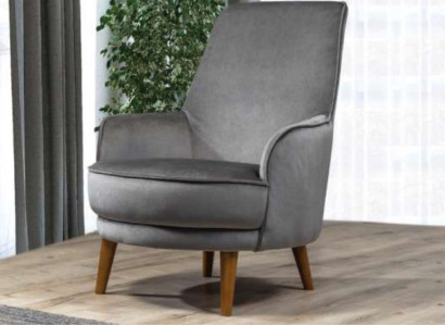 Armchair Seat Modern Design Living room Upholstery Single Seater Relax Gray Style Luxury