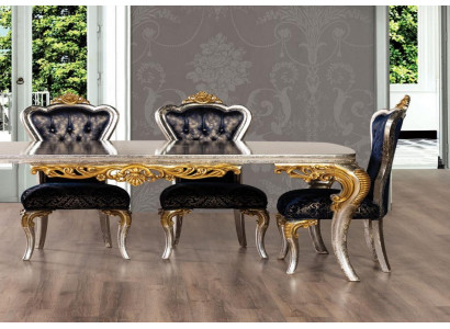Dining room chair 1x Chair Wood Luxury Dining room dining style Baroque rococo Chairs new