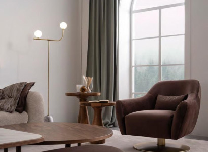 Brown Luxury Lounge Armchair Modern Design Upholstery Furniture Living room