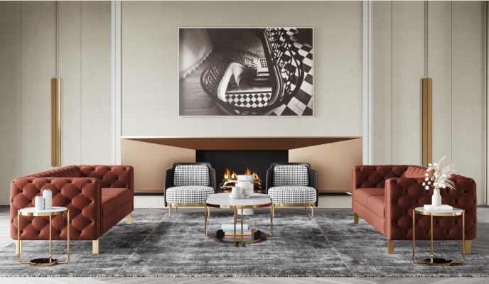 Sofa set Set Seat Upholstery 4 pieces. Living room set couches luxury
