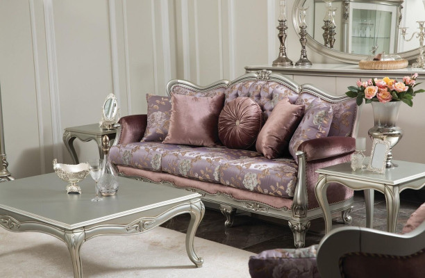 Sofa set 3+2+1 Seater Coffee table Side table Armchair Set 6 pieces. Baroque