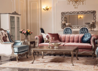 Sofa set Classic Sofa Couch Set Coffee table 2x Armchair Luxury Set 4 pieces.