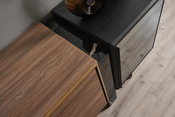 Dining room Sideboard with Mirror Brown Chest of drawers Sideboard Wood Shelf
