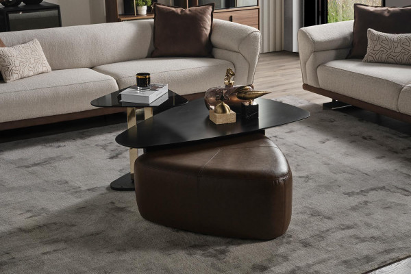 Wall unit Coffee table Side table Stool Living room Set new 3pcs.