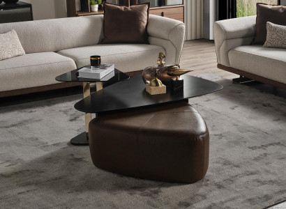 Wall unit Coffee table Side table Stool Living room Set new 3pcs.