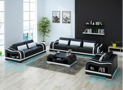 Leather sofa Couch Living landscape 3+2+1 Seater Suite Design Modern Sofa G8030D
