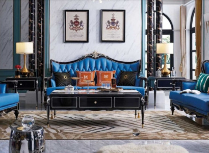Black Sofa set Wood Sofa Couch Furniture Chesterfield Sets Furniture Baroque