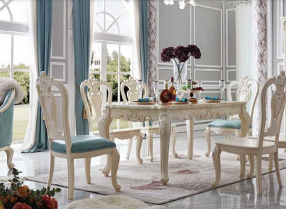 Classic s Dining room Set Table + 6 Chairs Complete e Dining set Furniture Baroque