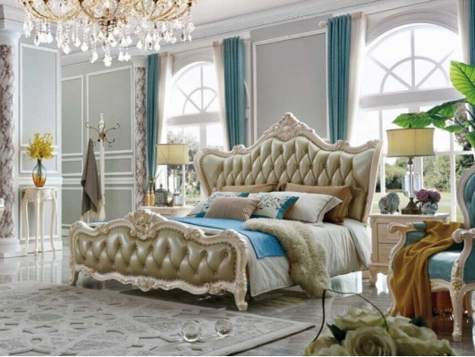 Classic s Bedroom Bedside table Suite Hotel Bed Baroque Furniture Beds 3pcs