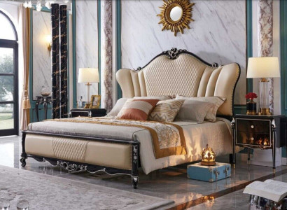 Classic s Bed Bedroom Suite Hotel Baroque Furniture Beds Bedside table 3pcs