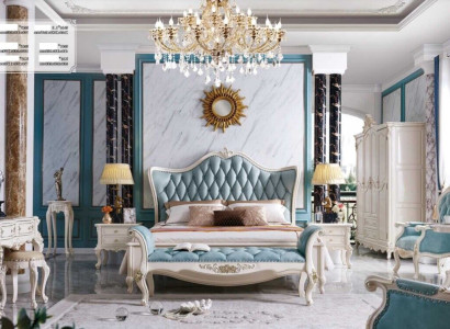Classic s Bed Luxury Chesterfield Leather Bedroom Baroque Furniture Beds 3pcs