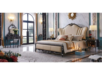 Bedroom Set Bed 2x Bedside table Hotel Beds Consoles 5pcs. Chesterfield new