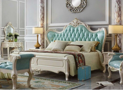 Luxury Chesterfield Classic s Bed Leather Bedroom Hotel Baroque Furniture Beds