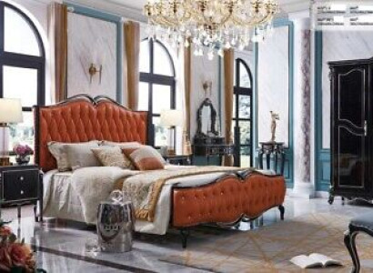 Bedroom Furniture Bed Dressing table Stool Bedside tables Wood Furniture Baroque 6pcs.