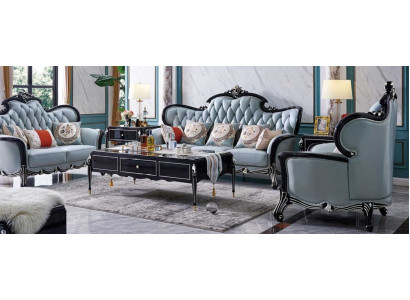 Classic r Two-seater Sofa Couch Upholstery Furniture Leather Sofa Two-seater