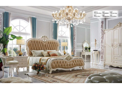 Complete's Bedroom Bed Stool Dressing table Wardrobe Bedside table 4 pieces.