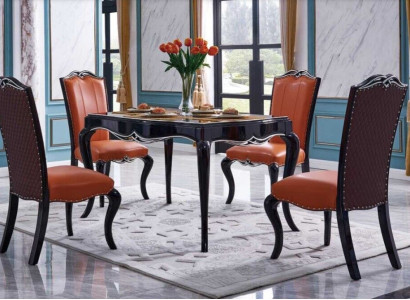 Dining room Chairs Chesterfield Armchairs Classic Suite x4 Chair Set
