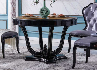 Black Baroque Rococo Dining table Table Round Tables Round Table Furniture Dining Tables