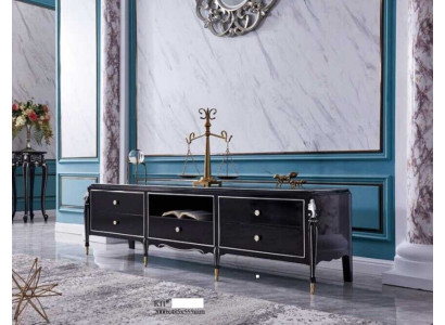 Black TV cabinet sideboard Classic lowboard tv Wood Wardrobe television stand new